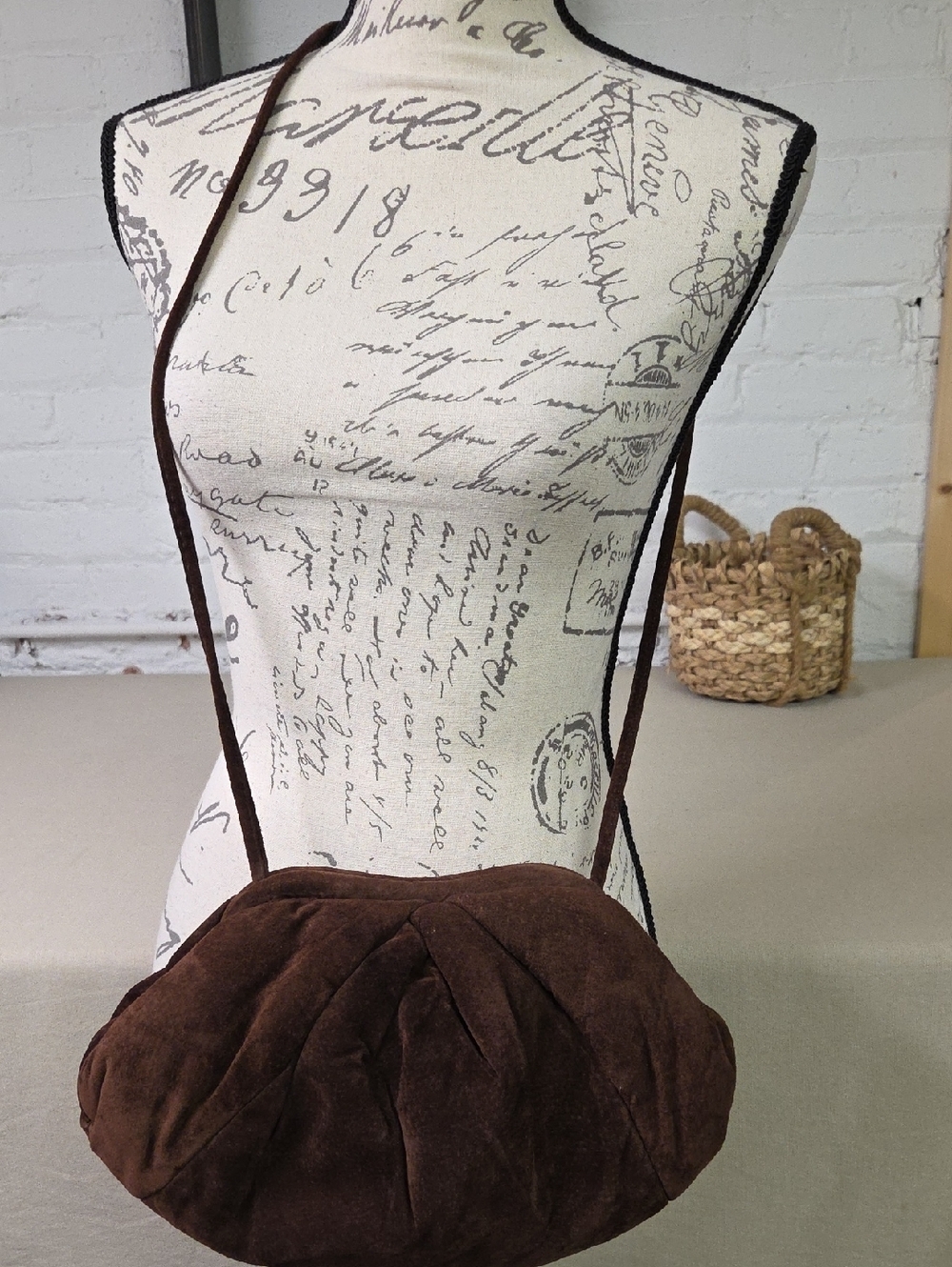 Brown Suede Crossbody Bag - Women's Shoulder Purse Vintage 80s